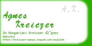 agnes kreiczer business card